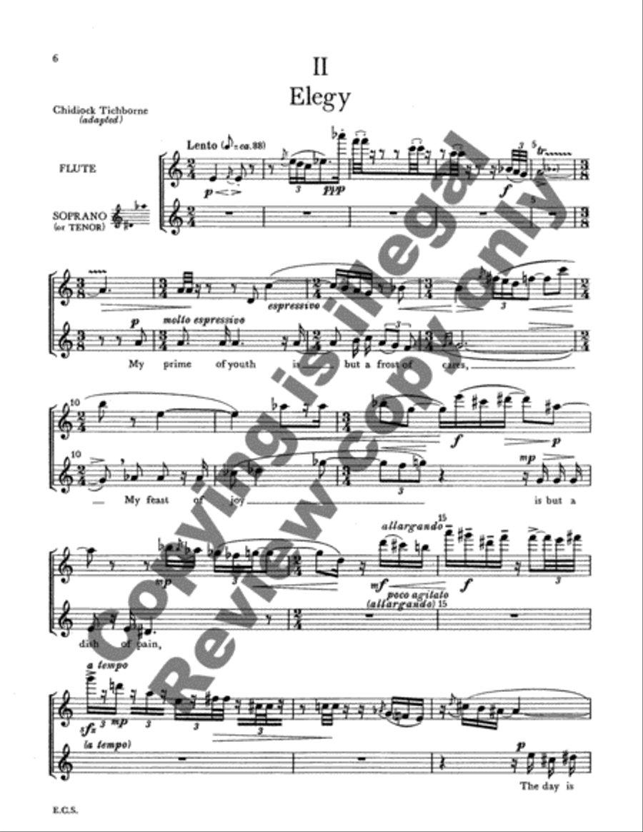 Three Songs on Elizabethan Texts Flute scores gallery preview page 5