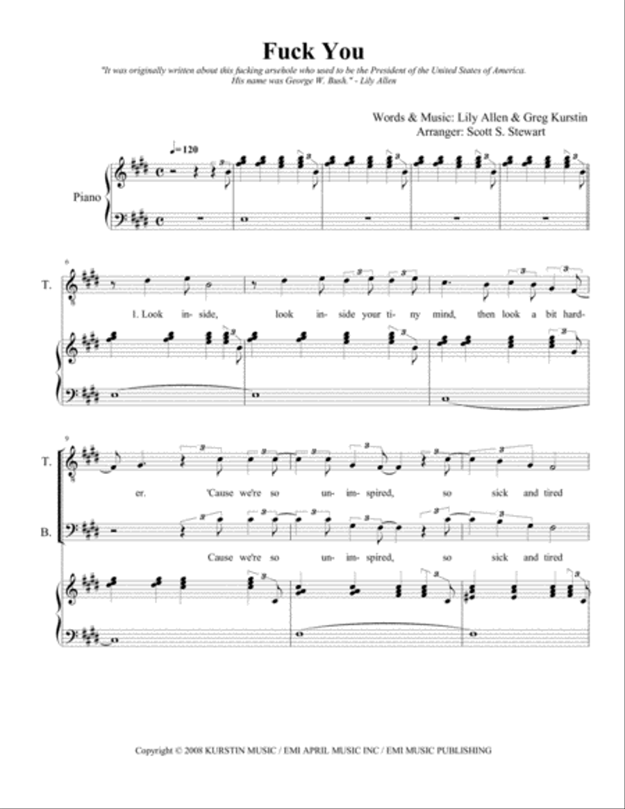 Fuck You 4-Part scores gallery preview page 1