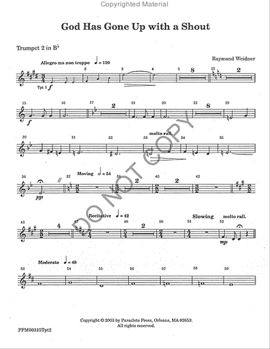 God Has Gone Up With a Shout - Brass Parts SSATBB scores gallery preview page 4