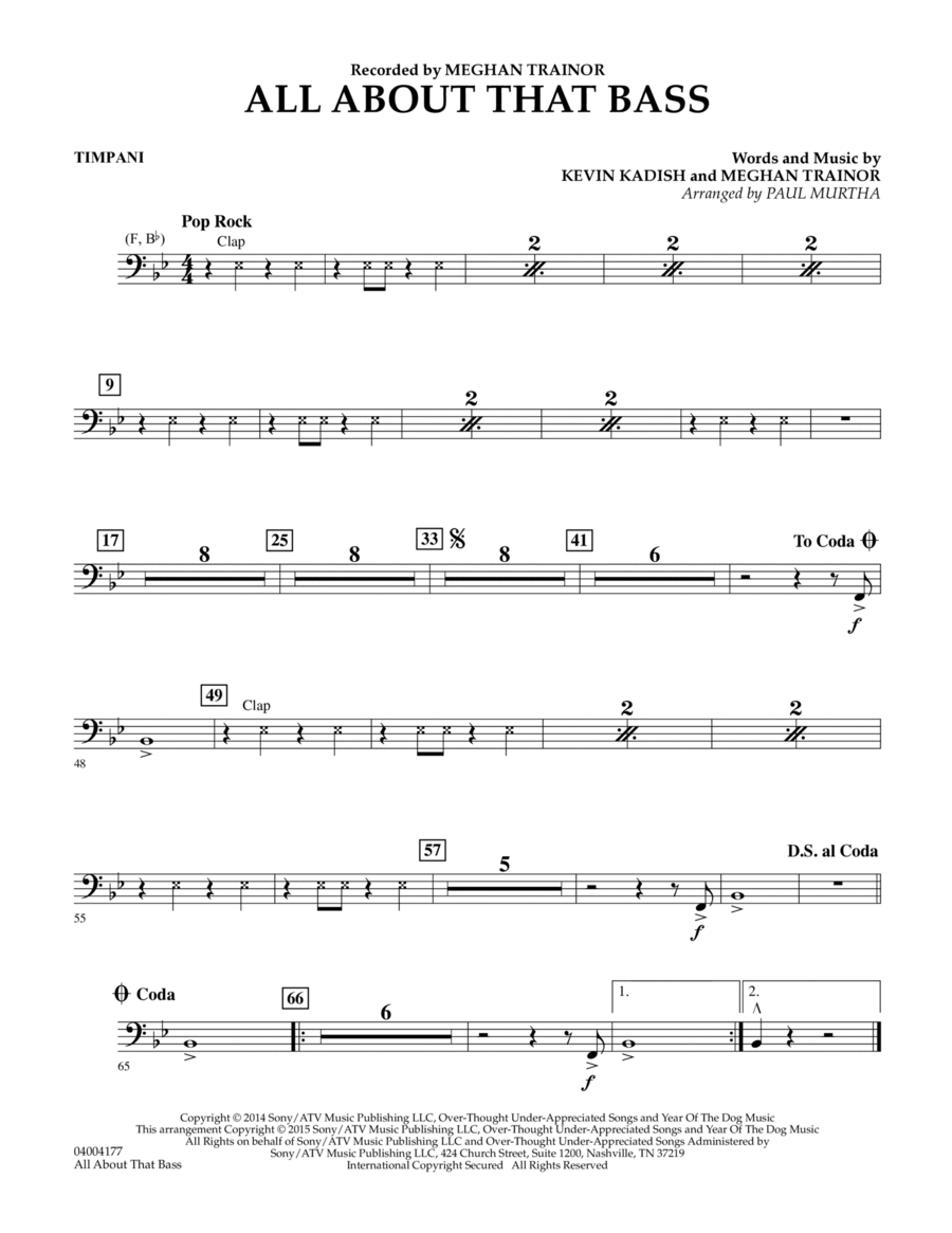 All About That Bass - Timpani Concert Band scores gallery preview page 1