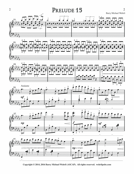 Prelude 15 from "Book of Preludes: 1-15 for Piano" image number null