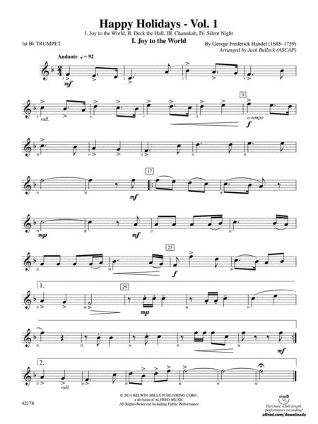 Happy Holidays---Vol. 1: 1st B-flat Trumpet