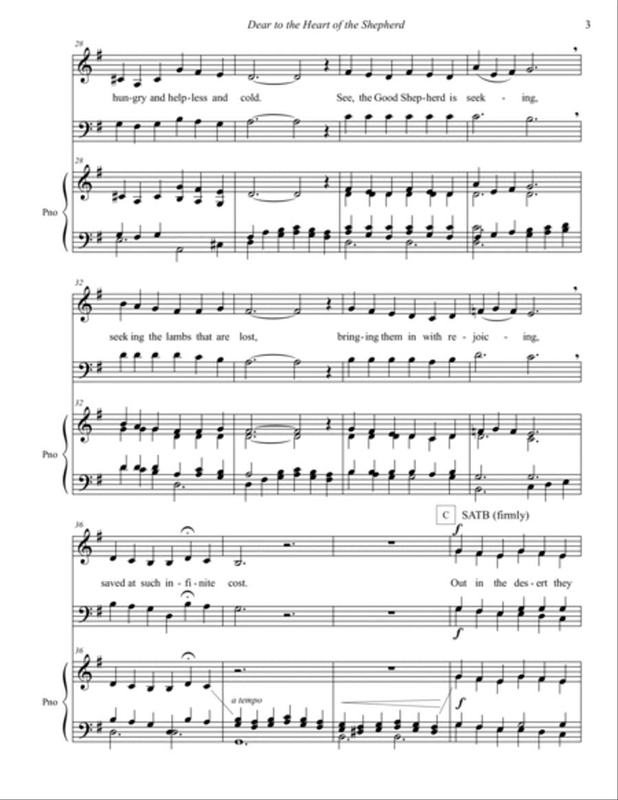 Dear to the Heart of the Shepherd 4-Part scores gallery preview page 3