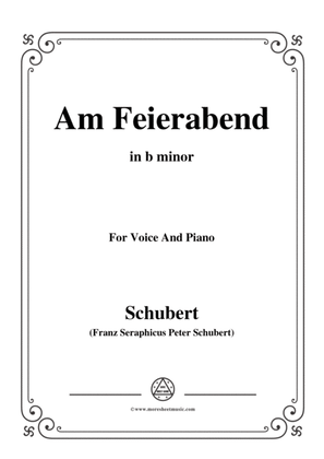 Schubert-Am Feierabend,from 'Die Schöne Müllerin',Op.25 No.5,in b minor,for Voice&Piano