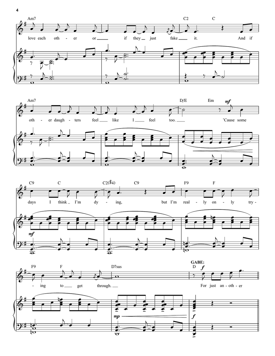 Just Another Day (from Next to Normal) Voice scores gallery preview page 4