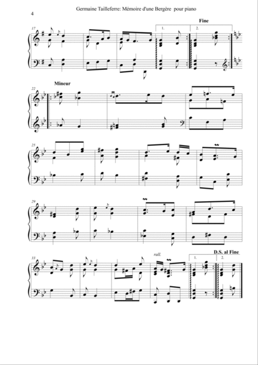 Mémoire d'une bergère (Autobiographie of an Armchair) Piano Solo scores gallery preview page 4