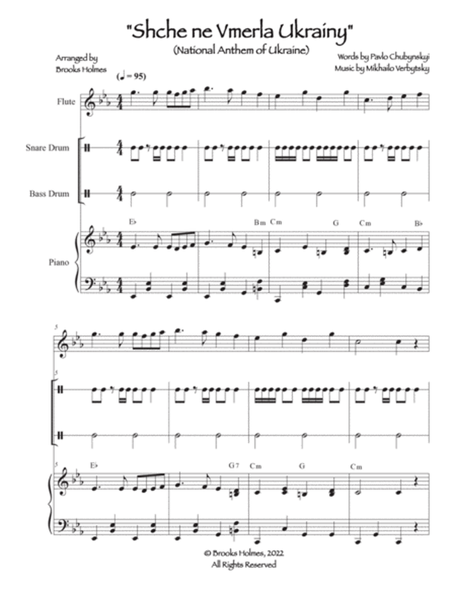 National Anthem Of Ukraine -Schche ne Vmerla Ukrainy (Percussion & Piano) image number null
