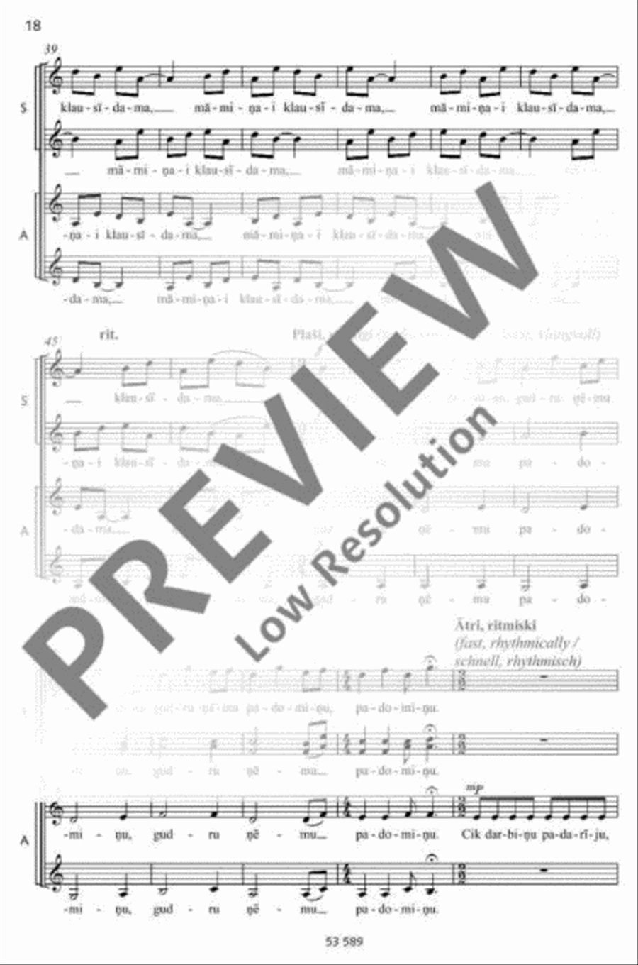 Dzimtene Women's Choir scores gallery preview page 19