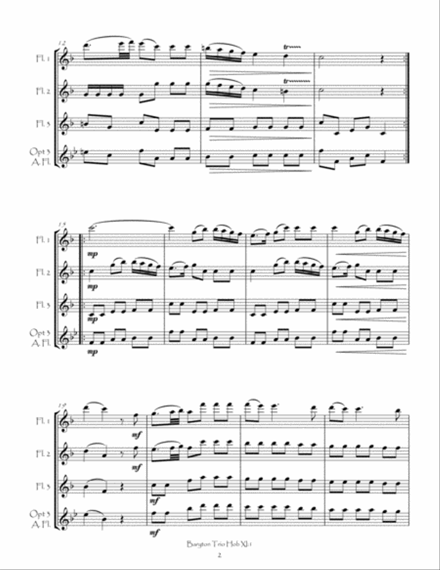 Baryton Trio, Hob XI:1 for Flute Trio Flute Trio scores gallery preview page 4