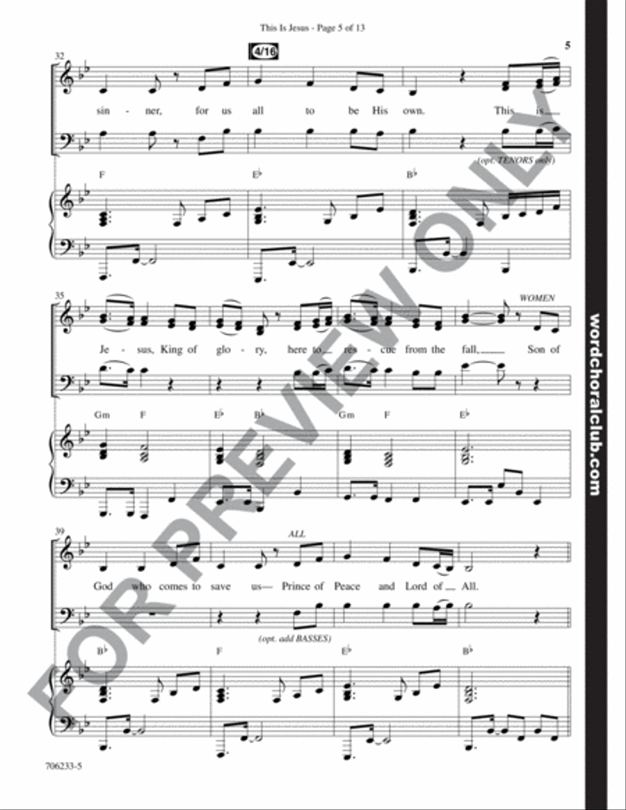 This Is Jesus - Anthem 4-Part scores gallery preview page 6