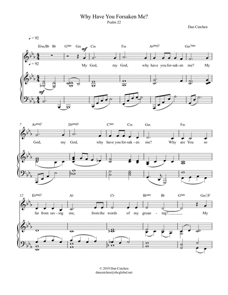 Vocal Solo-Why Have You Forsaken Me? (Psalm 22) for baritone/mezzo-soprano