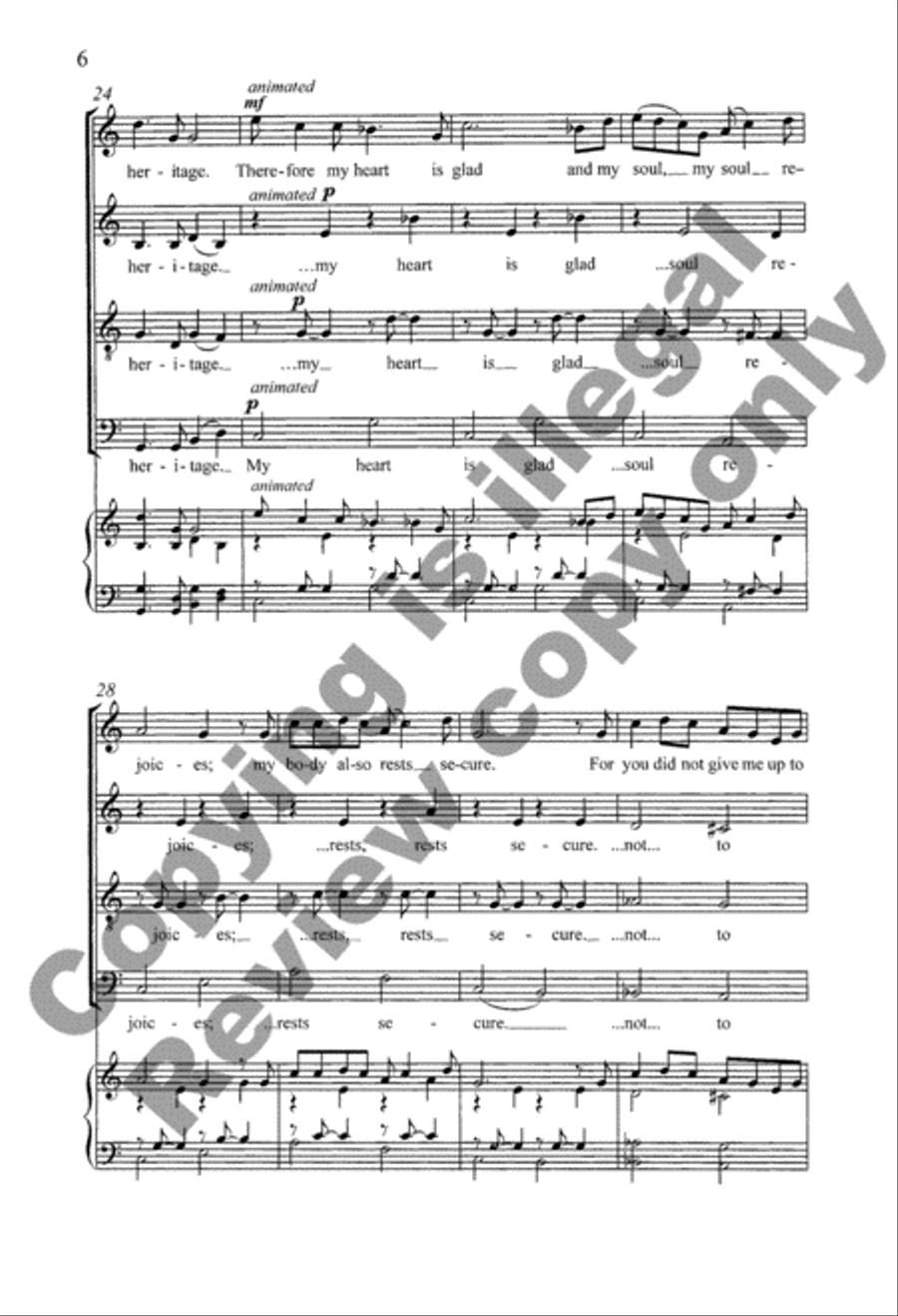 Psalm 16 4-Part scores gallery preview page 6