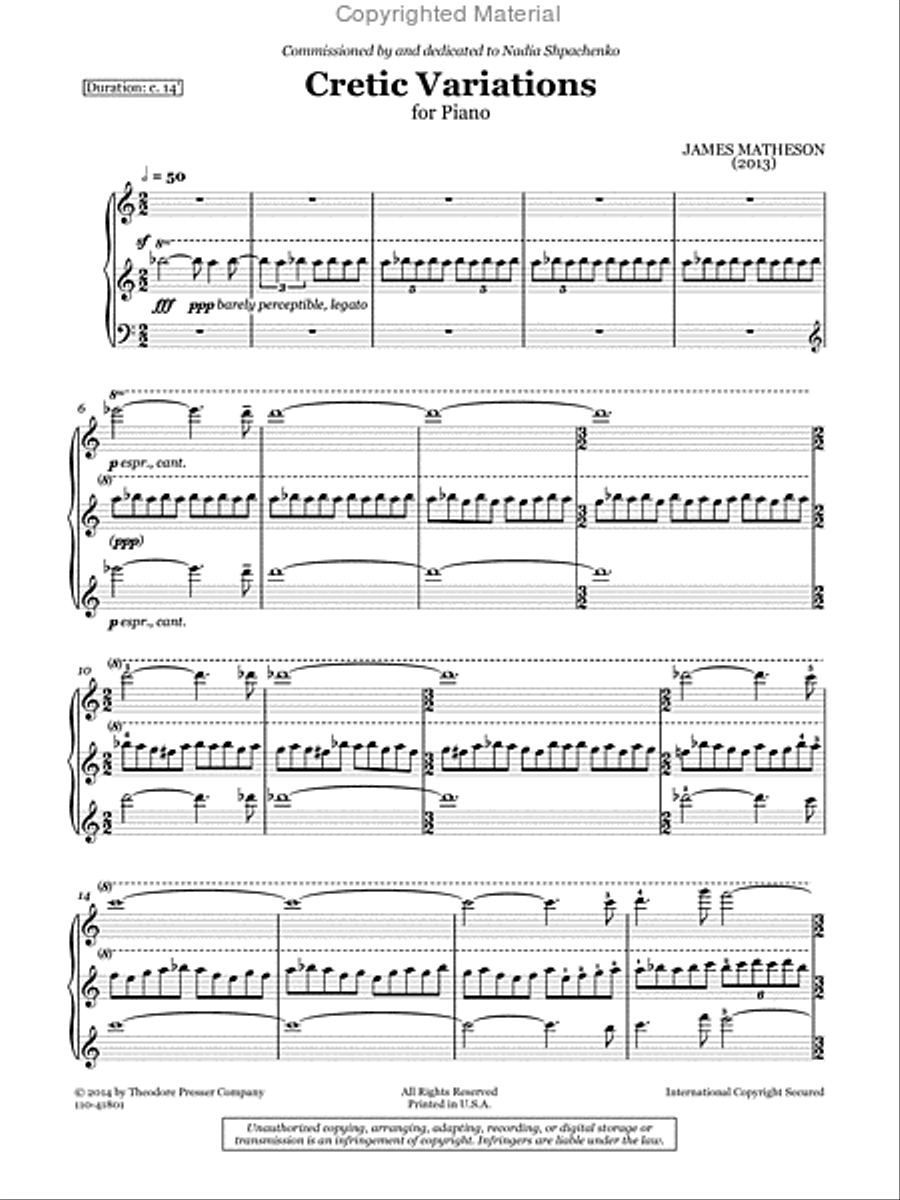 Cretic Variations Chamber Music scores gallery preview page 2