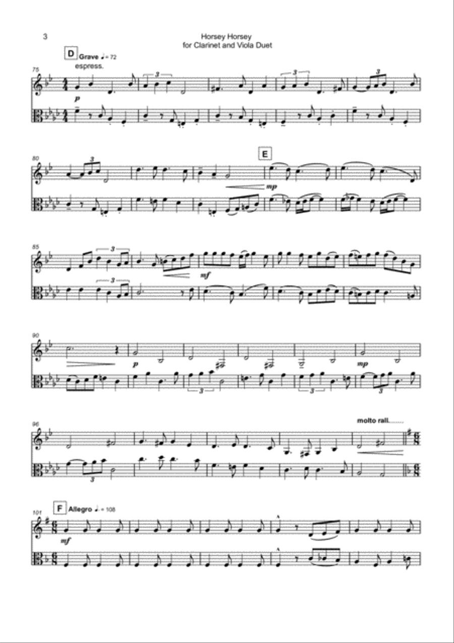 Horsey Horsey Clarinet scores gallery preview page 4