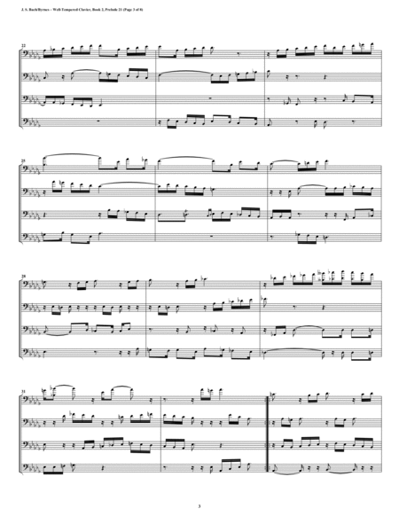 Prelude 21 from Well-Tempered Clavier, Book 2 (Bassoon Quartet) image number null