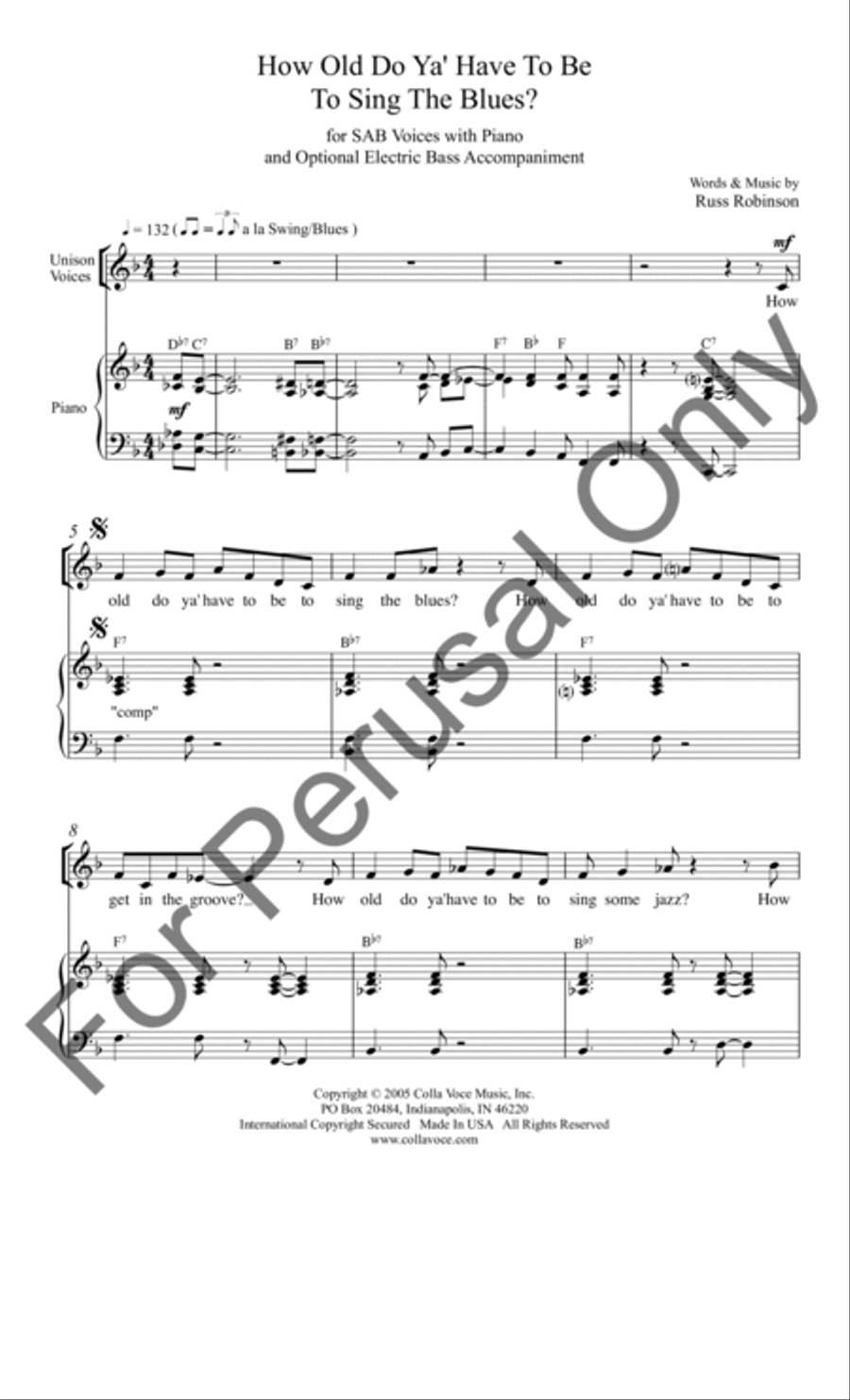 How Old Do Ya' Have To Be To Sing The Blues 3-Part scores gallery preview page 2