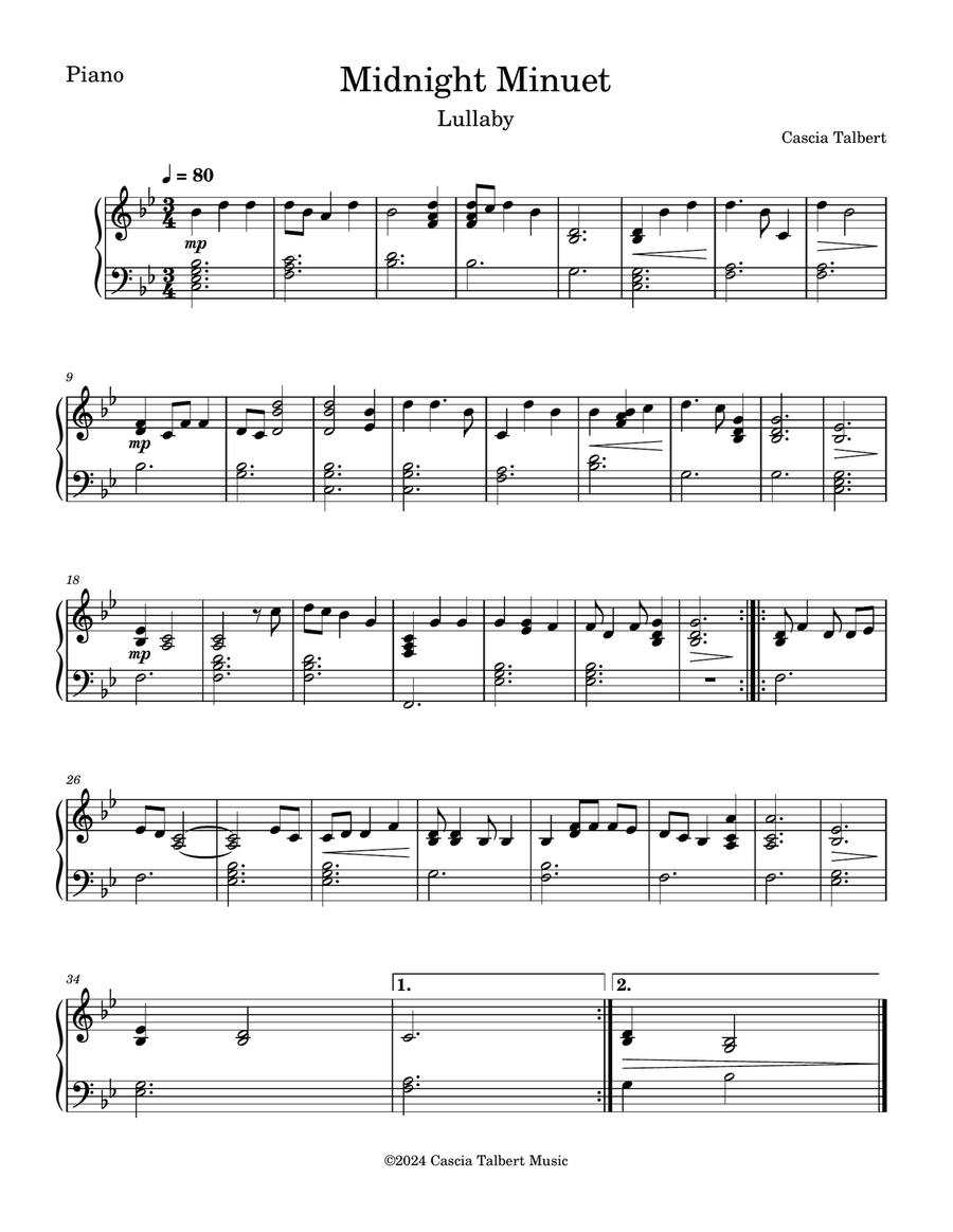 Midnight Minuet Midnight Minuet Piano Solo scores gallery preview page 1