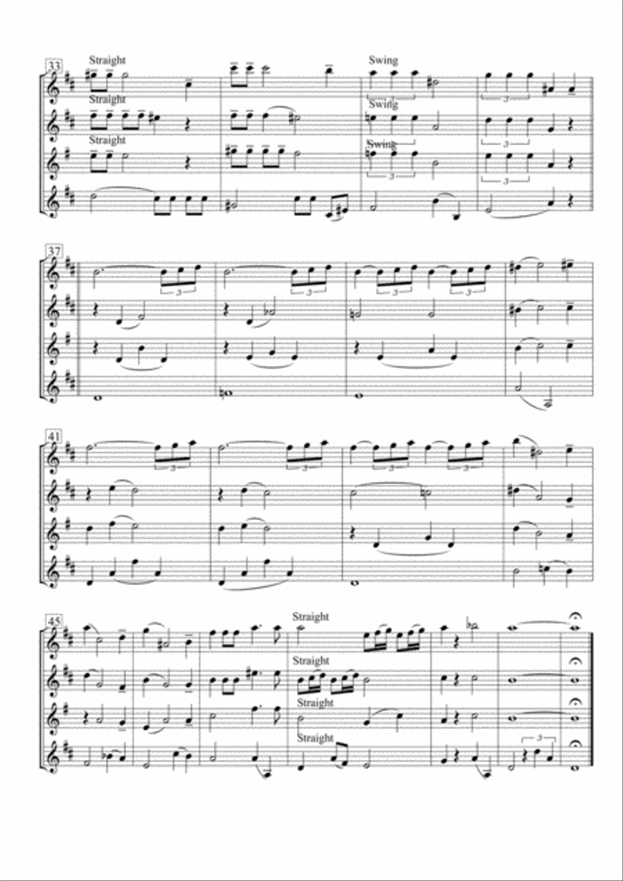 Moonlight Serenade Moonlight Serenade Saxophone Quartet scores gallery preview page 4