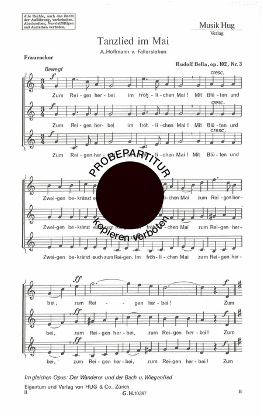 Tanzlied im Mai Women's Choir scores gallery preview page 1