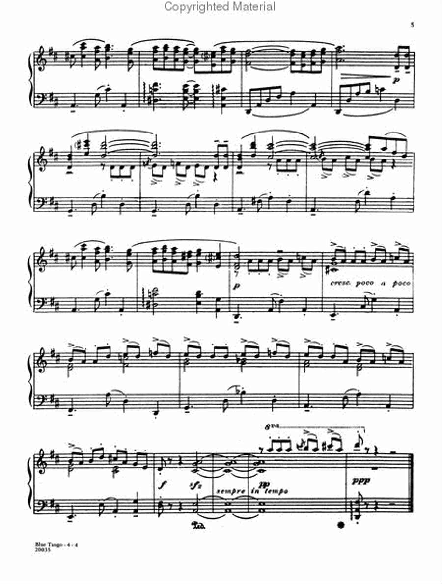 Blue Tango Piano Solo scores gallery preview page 3