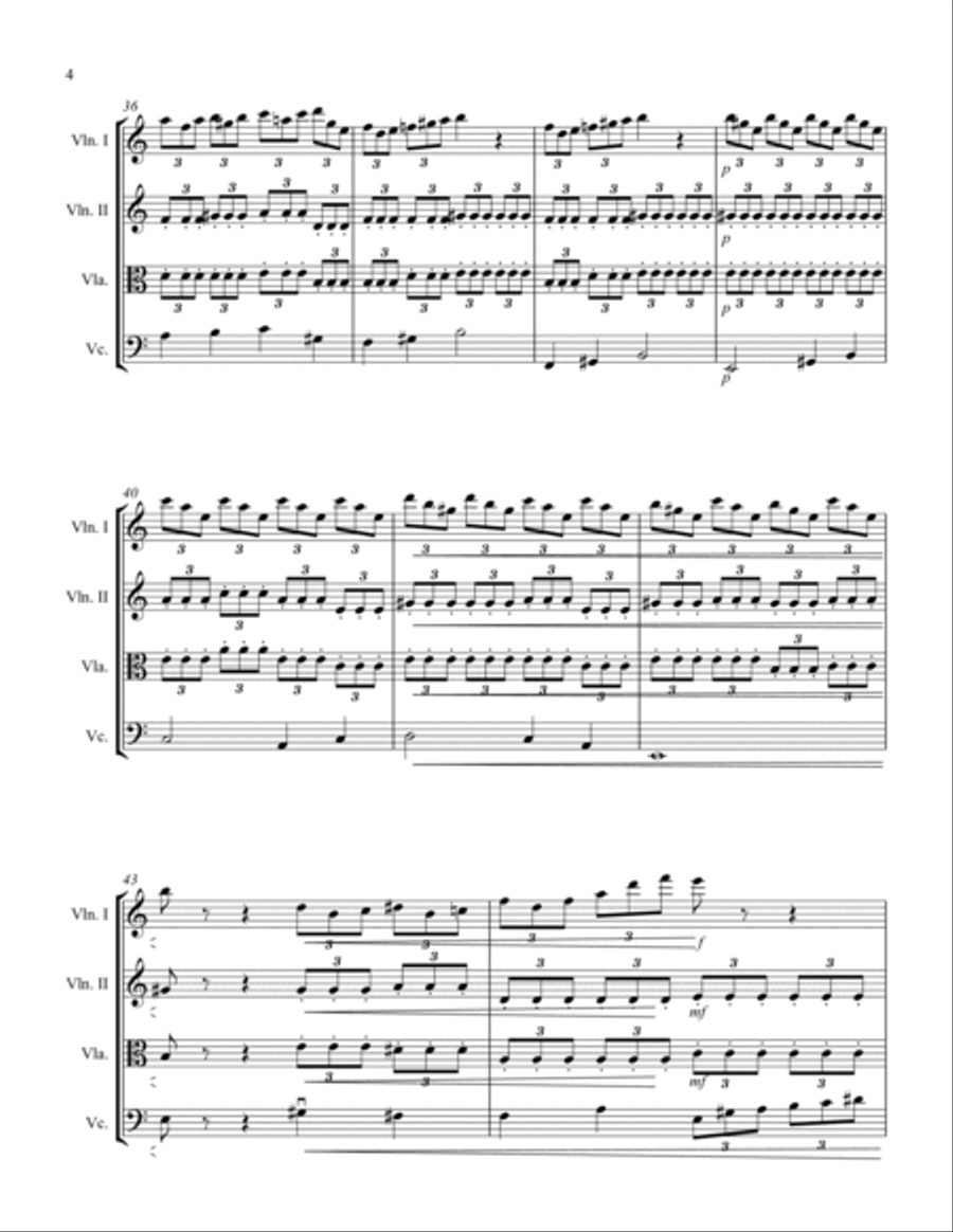 Romanza Piccola String Quartet scores gallery preview page 4