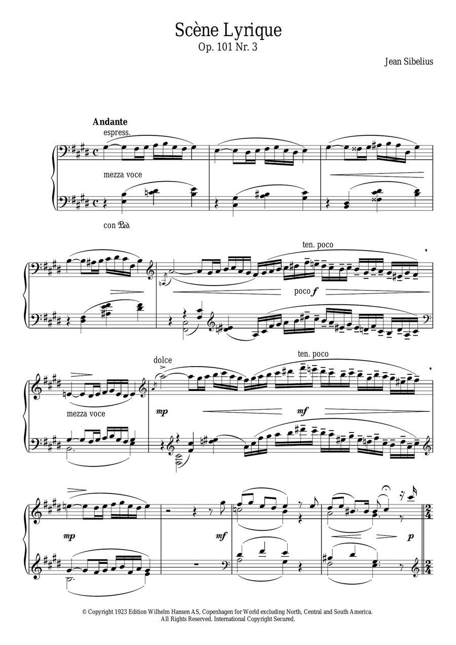 5 Morceaux Romantiques, Op.101 - III. Scene Lyrique Piano Solo scores gallery preview page 1