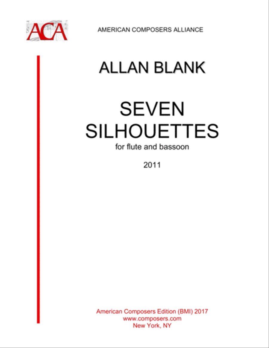 [Blank] Seven Silhouettes for Flute and Bassoon Woodwind Duet scores gallery preview page 1