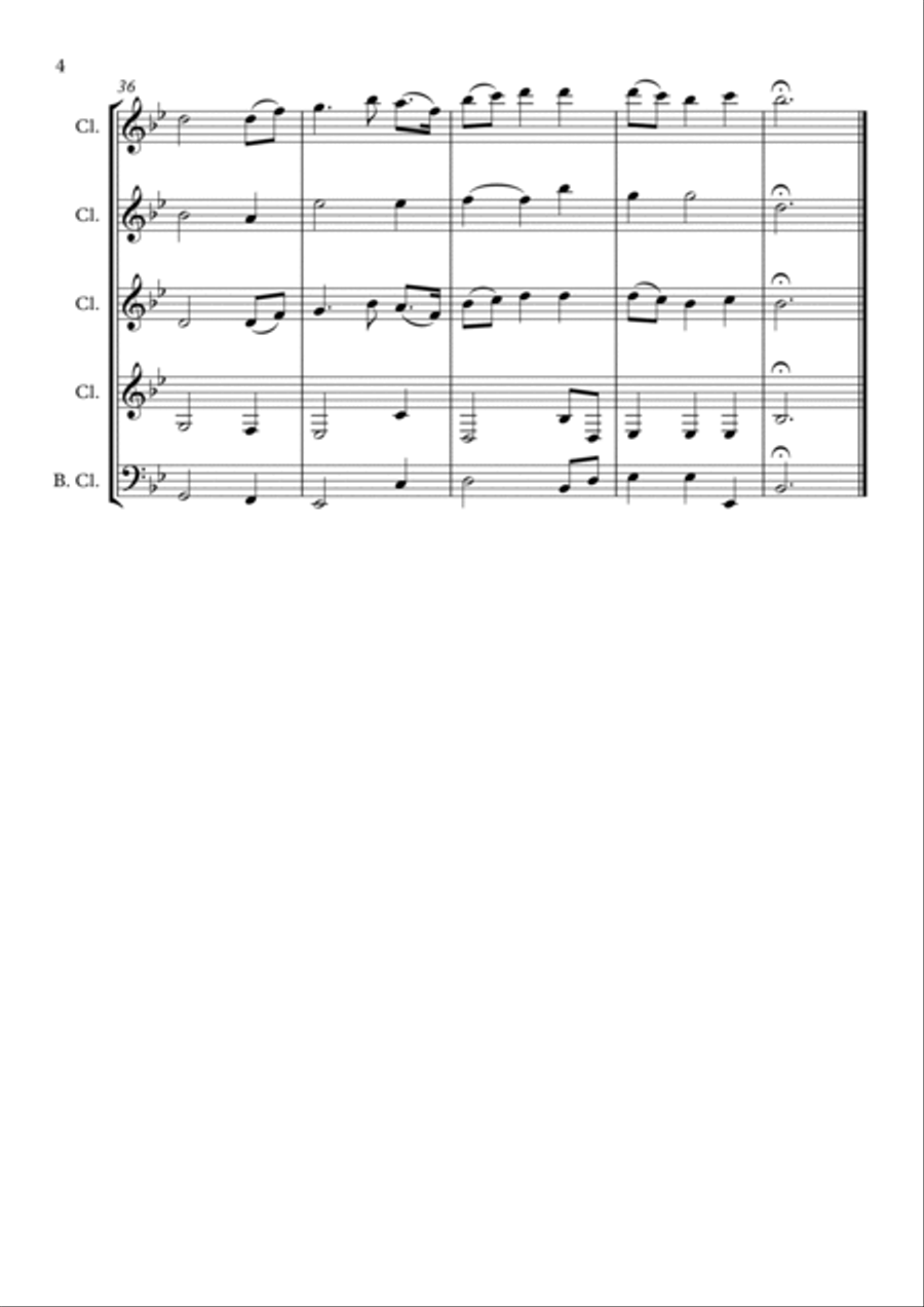 I Vow to Thee, My Country, by Holst, from The Planets. Arranged for clarinet quartet by Greg Eaton. Clarinet Quartet scores gallery preview page 4