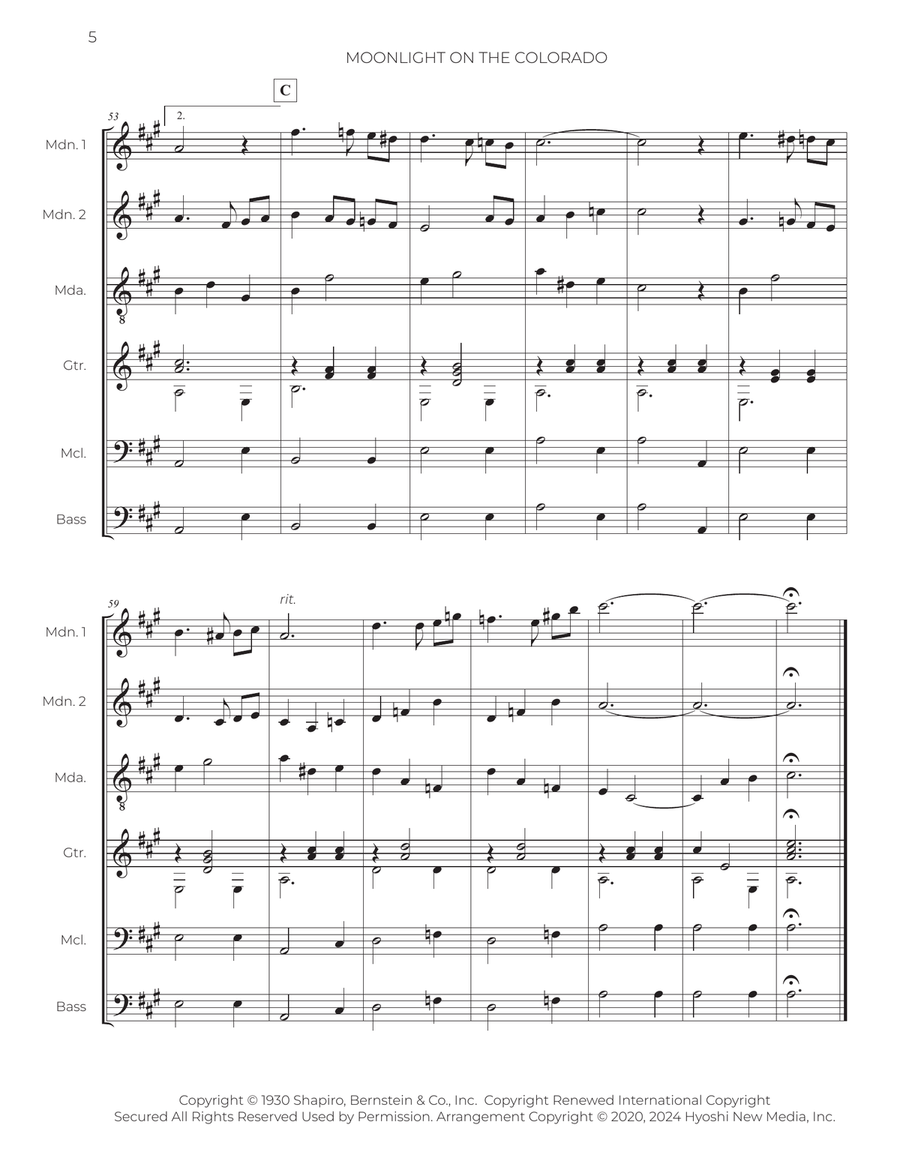 Moonlight On The Colorado Large Ensemble scores gallery preview page 6