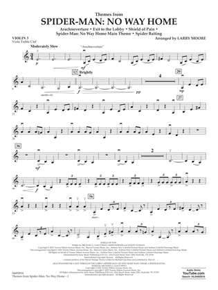 Book cover for Themes from Spider-Man: No Way Home (arr. Larry Moore) - Violin 3 (Viola Treble Clef)