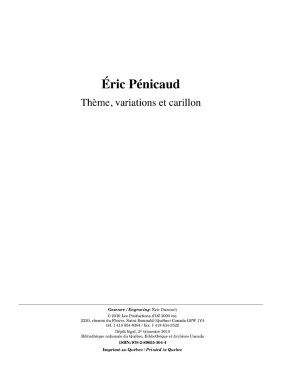 Thème, variations et carillon Guitar Ensemble scores gallery preview page 1