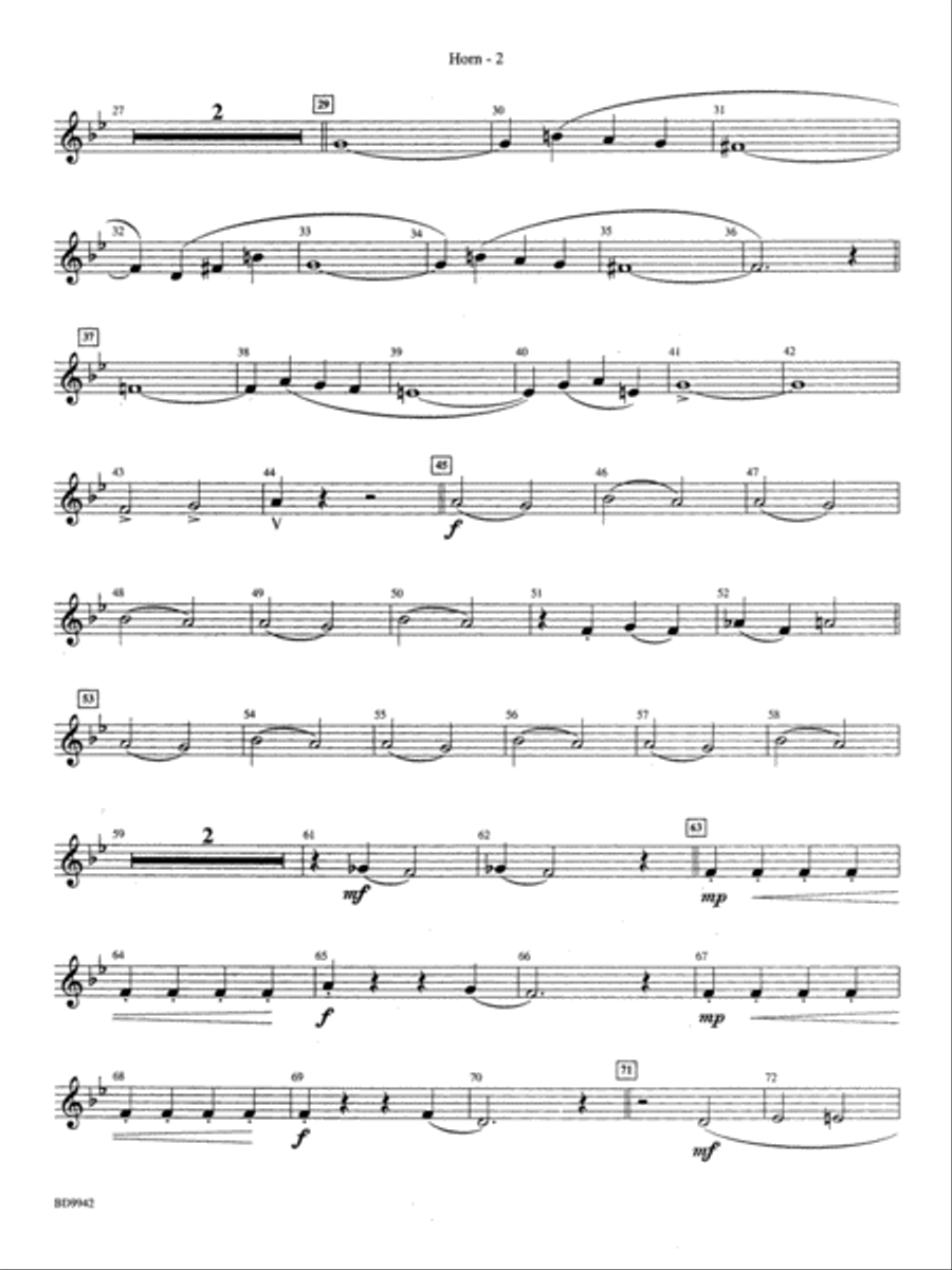 Sleigh Ride: 1st F Horn Concert Band scores gallery preview page 2