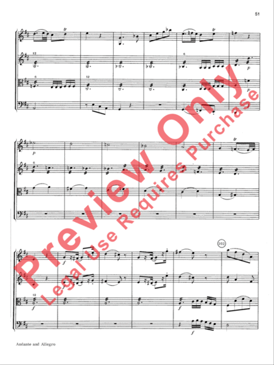 Mozart String Quartets String Quartet scores gallery preview page 52