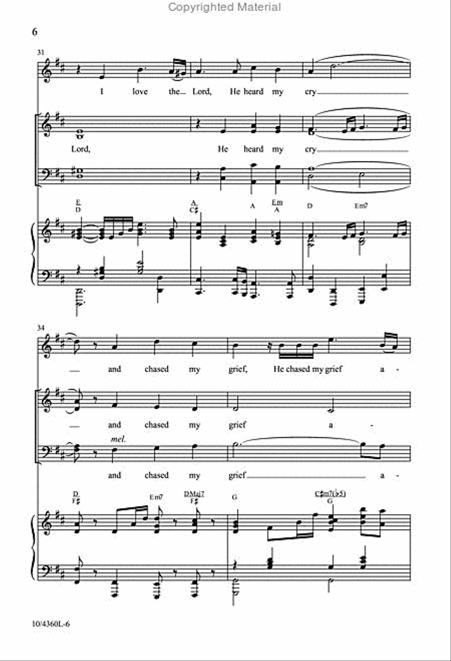 I Love the Lord 4-Part scores gallery preview page 6