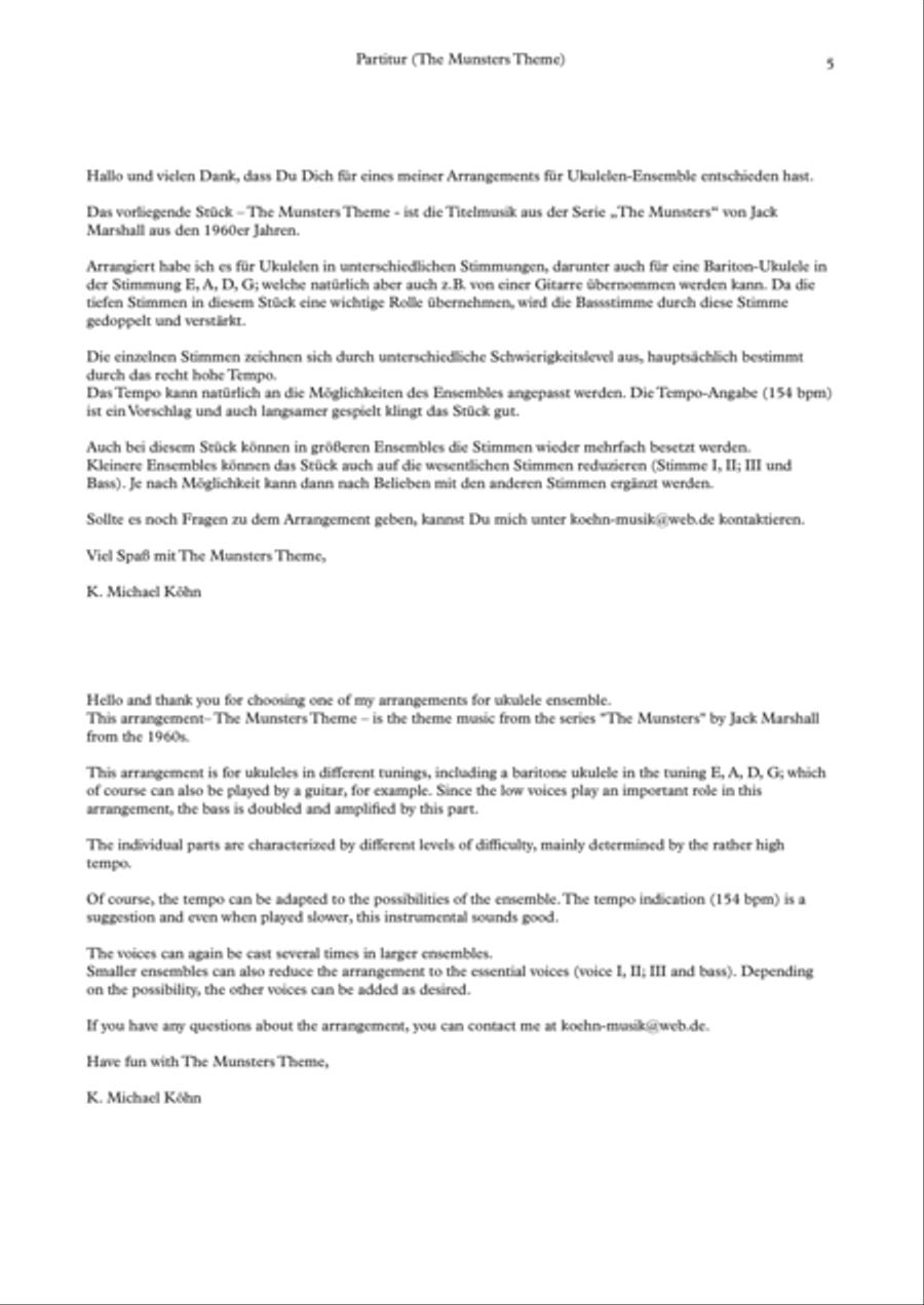 The Munsters Theme Ukulele scores gallery preview page 5