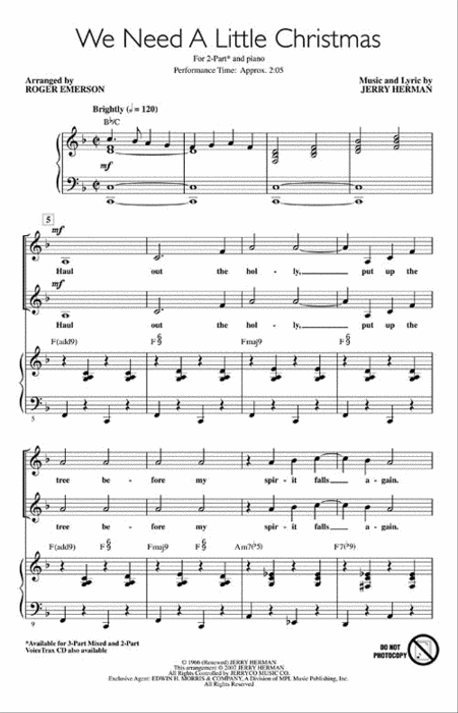 We Need a Little Christmas 2-Part scores gallery preview page 2