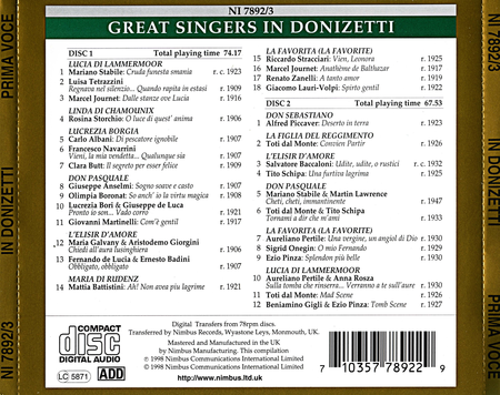 Great Singers In Donizetti