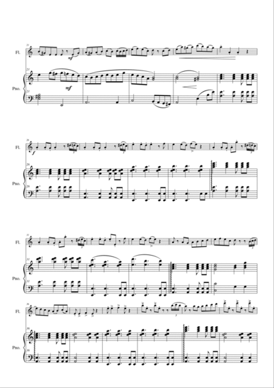 Folk Song Snapshots for Flute and Piano Flute scores gallery preview page 2