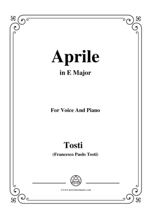 Book cover for Tosti-Aprile in E Major,for Voice and Piano