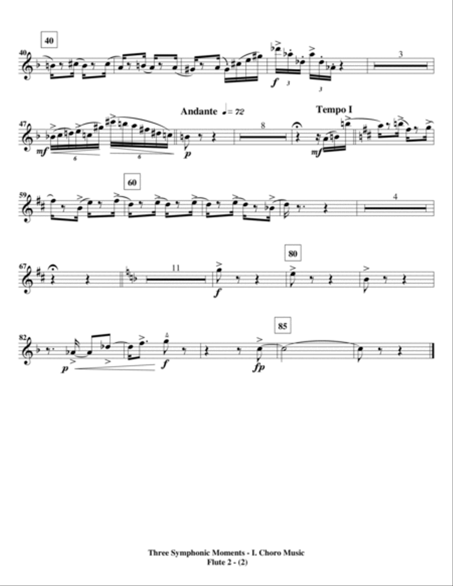 Three Symphonic Moments - I. Choro Music (Set of Parts) Full Orchestra scores gallery preview page 5