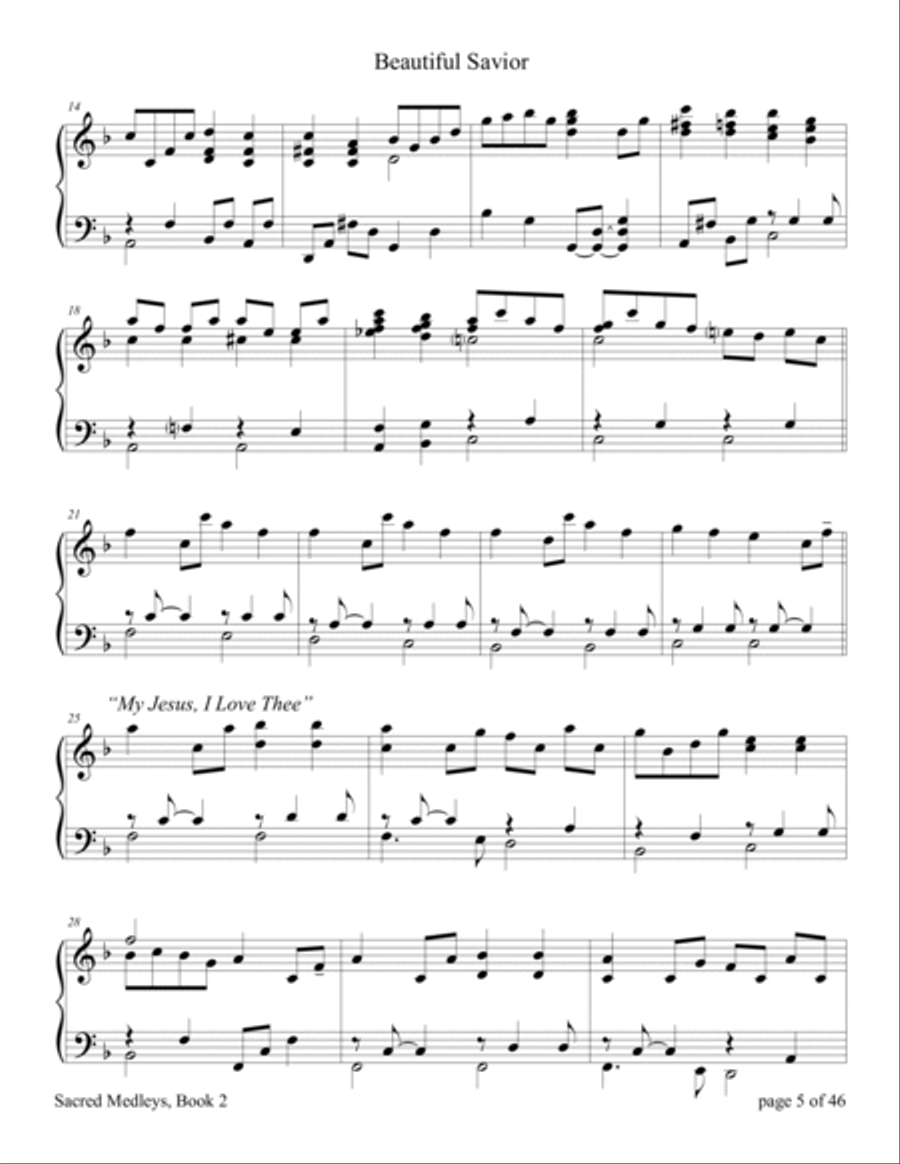 Sacred Medleys: Hymns and Spirituals, Book 2 (A Collection of 10 Medleys for Solo Piano) image number null