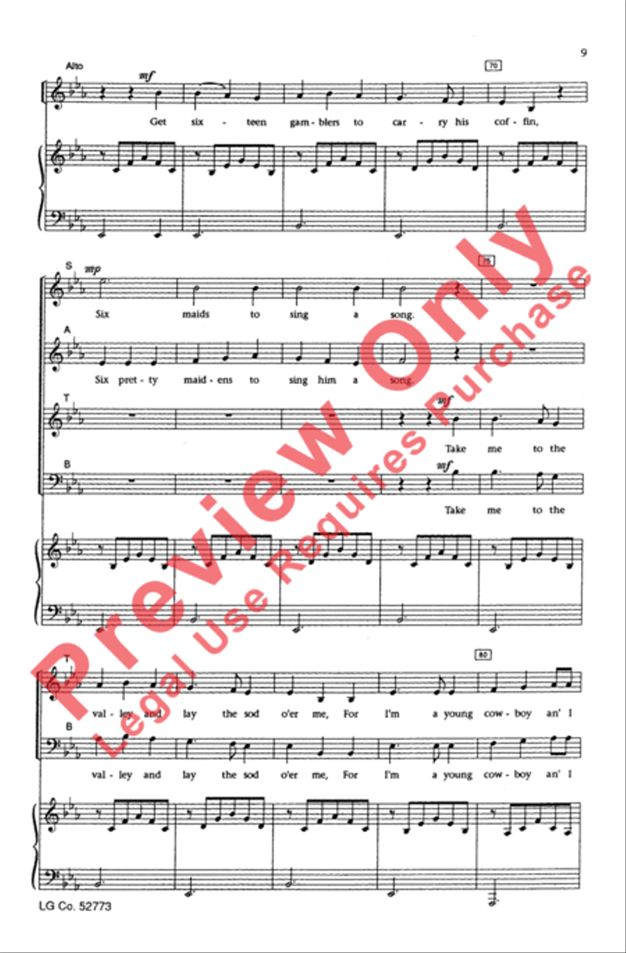 The Streets of Laredo The Streets of Laredo 4-Part scores gallery preview page 8