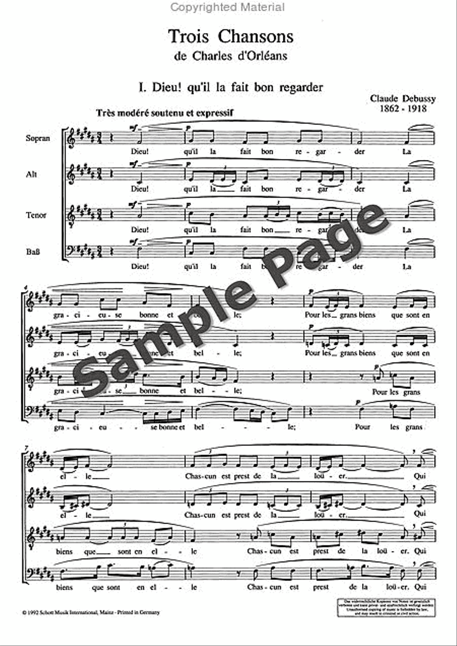 3 Songs of Charles d'Orleáns 4-Part scores gallery preview page 4