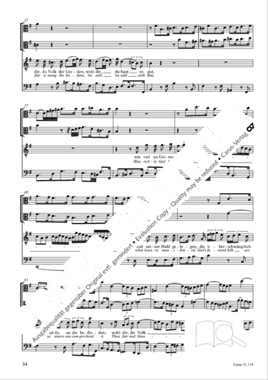 Praise the Lord, O Jerusalem (Preise, Jerusalem, den Herrn) 4-Part scores gallery preview page 35