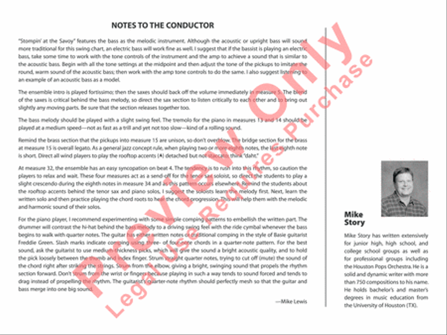 Stompin' at the Savoy Jazz Ensemble scores gallery preview page 3