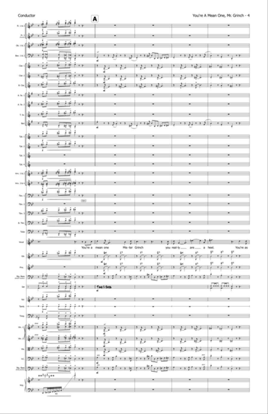 You're A Mean One, Mr. Grinch - Score Only Full Orchestra scores gallery preview page 4