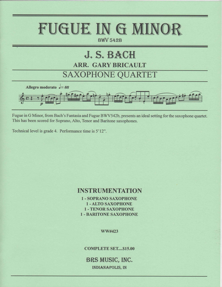 Johann Sebastian Bach:  Fugue In G Minor. BWV542b