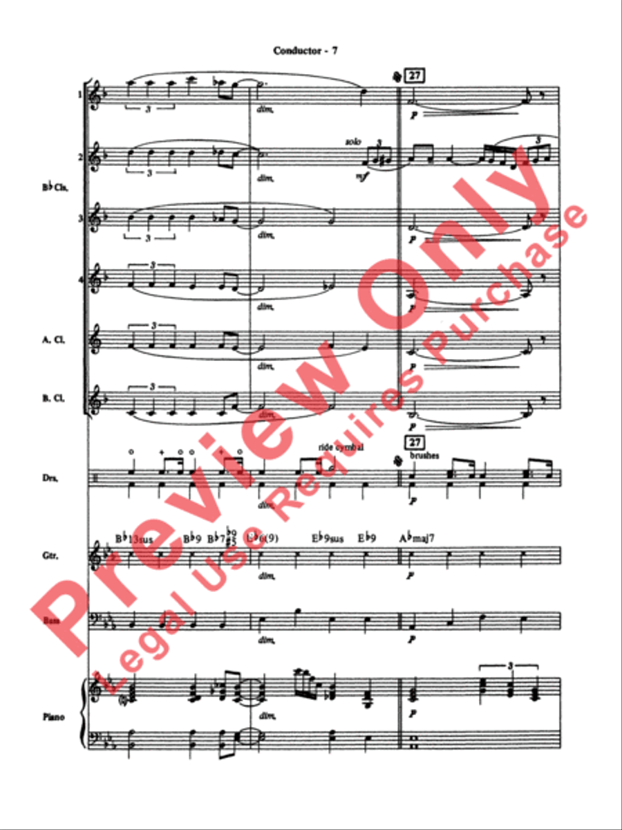 Moonlight Serenade Clarinet Choir scores gallery preview page 8