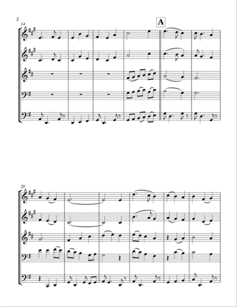 Away in a Manger for brass quintet Brass Quintet scores gallery preview page 2