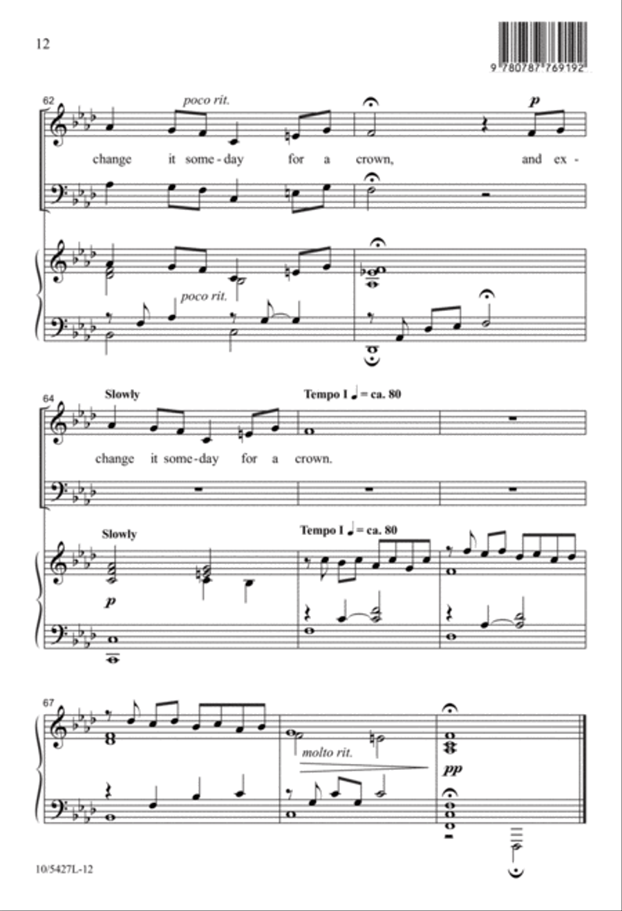 On a Hill Far Away 4-Part scores gallery preview page 12